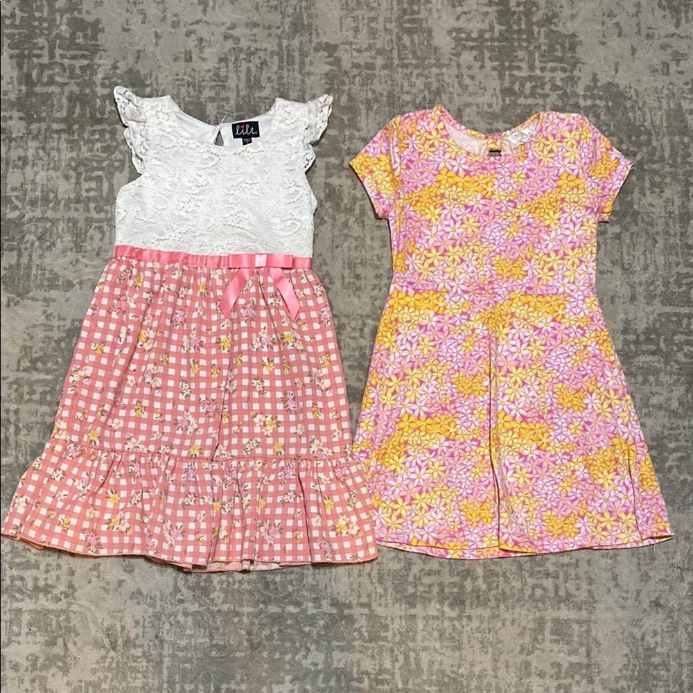 🔥4/20! Bundle of 2 girls floral summer dresses. Size 5